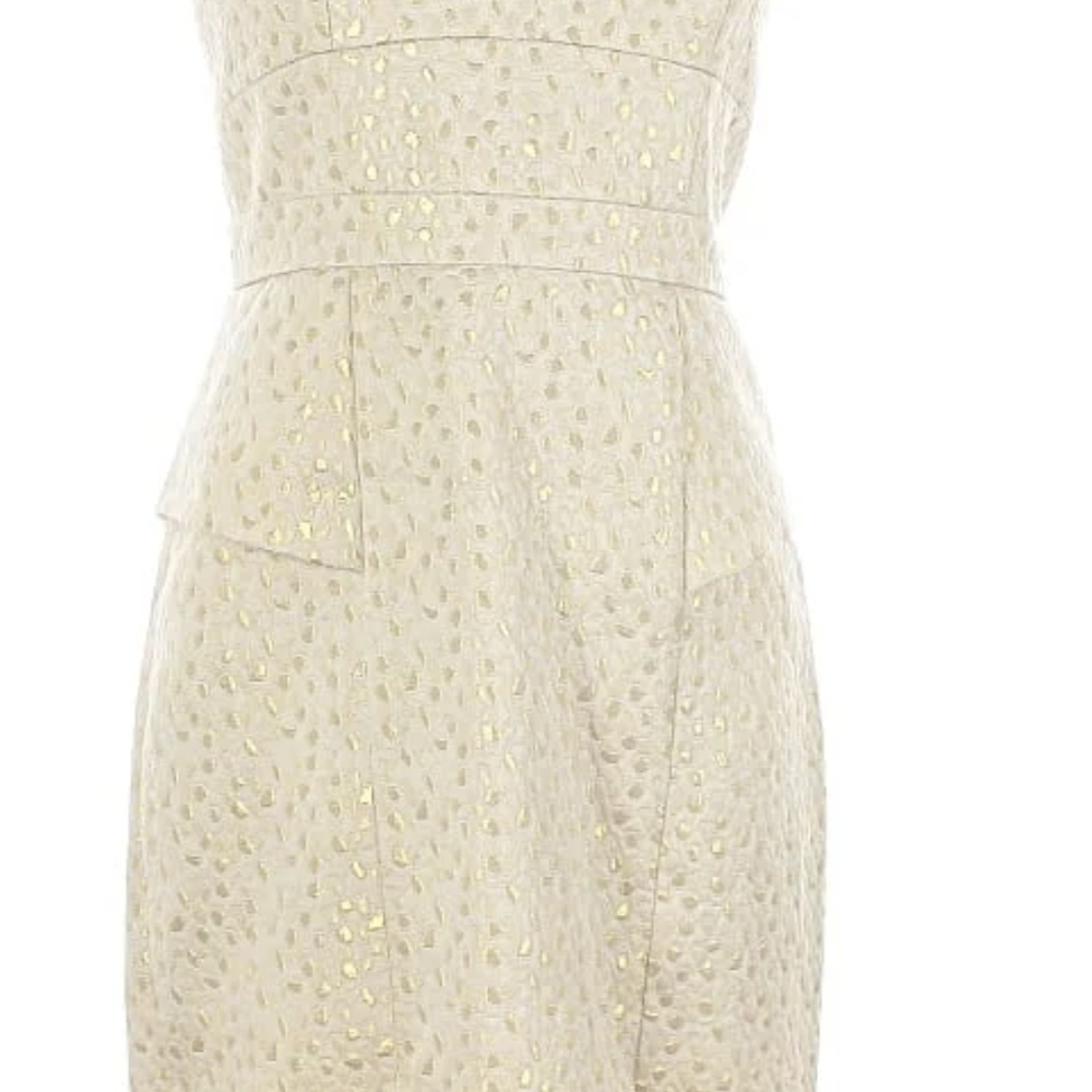 Cynthia Steffe Strapless Cream and Gold Dress